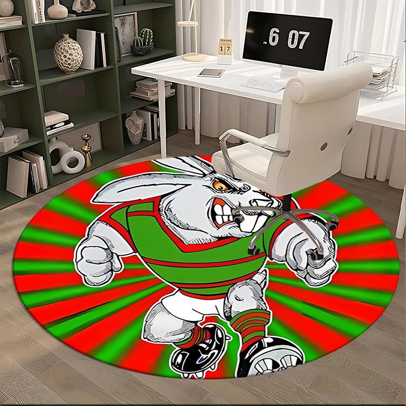 Rabbit Sports Mascot Chair mat Round Rug-Office carpet, Non-slip, Suitable for Living Rooms, Bedrooms decor.1205026a