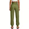 Women's Fashion  Color Elastic Waist Pocket Loose Leg Tight Casual Pants
