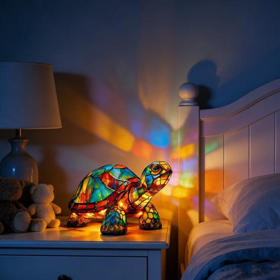 Night Light Handmade Vintage Resin Animal Rainbow Lamp USB Powered Soft Warm LED Light for Bedroom Desk Decor