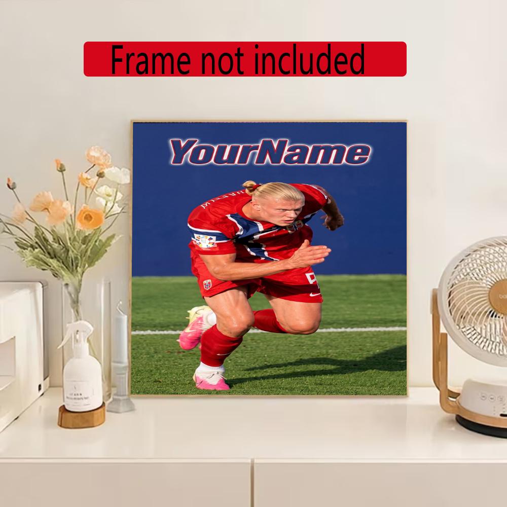 Haaland Customize Your Name Diamond Painting Round Diamond Diy Frameless Holiday Artwork Suitable For Home Office Wall Decoration