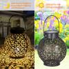 Tomshine Outdoor Solar Lantern Light Hollowed-out Design Decorative Metal Hanging LED Lights