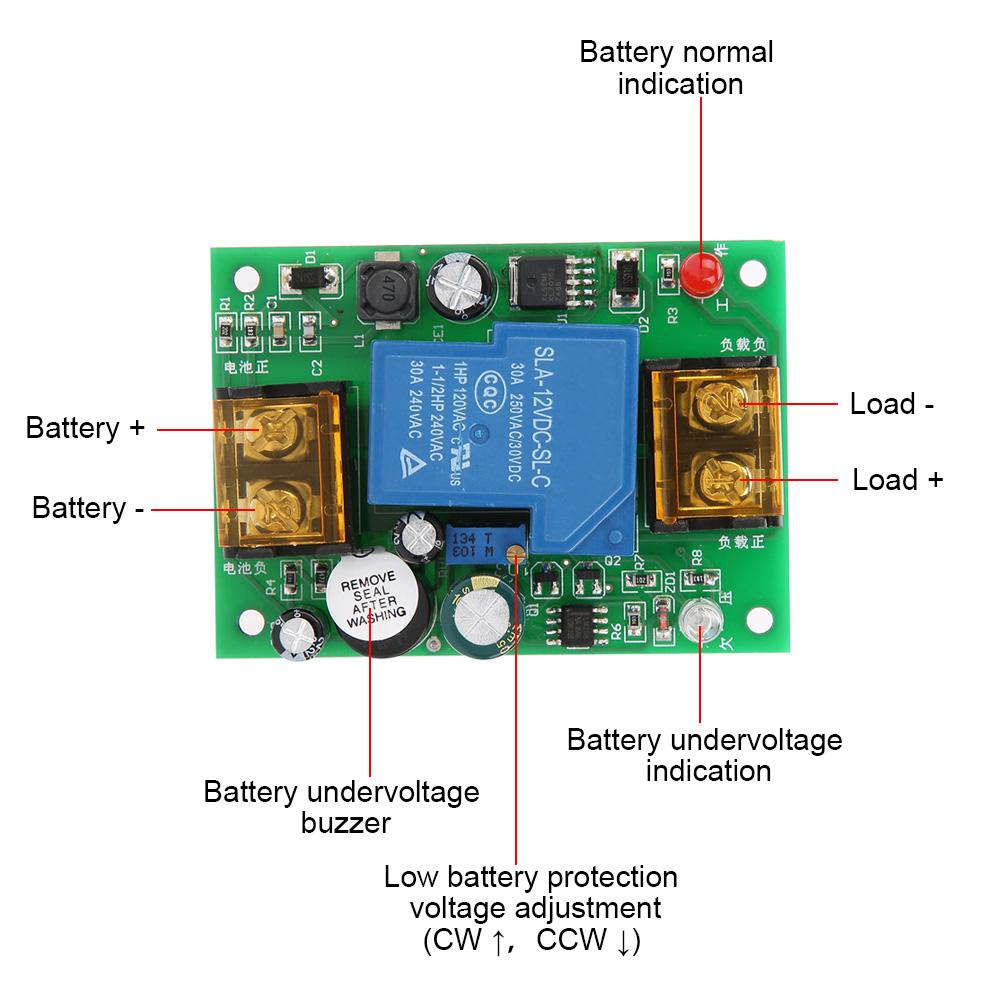 12V 24V 36V 48V Unterspannungsschutzplatine Anti-Tiefentladeschutzplatine
