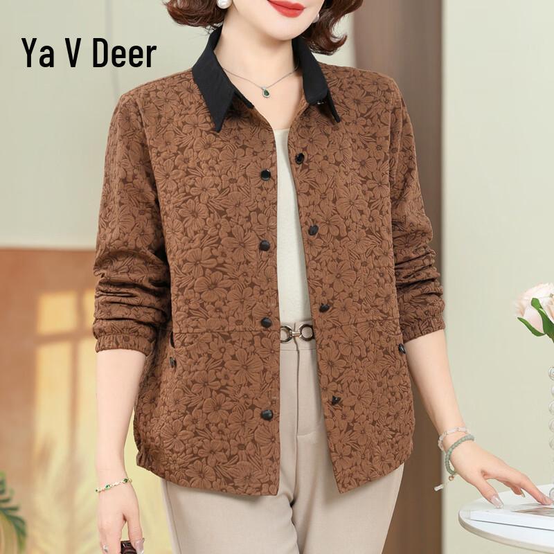 Yalu Mom s Casual Stereo Floral Lapel Jacket 3XL