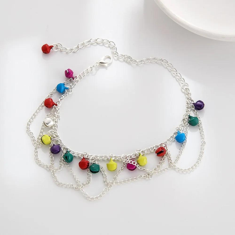 New Fashion Beach Anklets For Women Bohemian Bells Tassel Bracelet On The Leg Foot Zircon Holiday Accessoriest