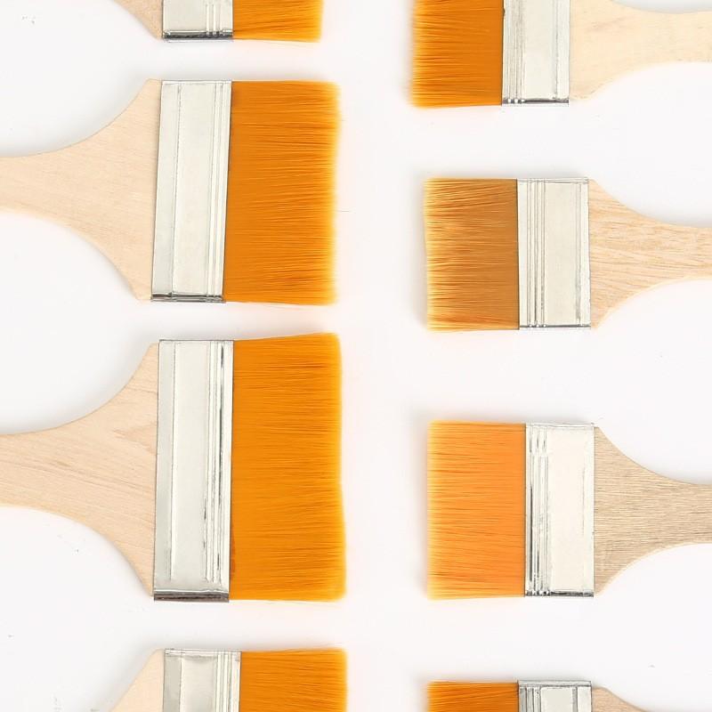5/10/12pcs/Set Memory Nylon Paint Brushes for Acrylic/Oil/Watercolor Drawing Wooden Synthetic Bristles Easy To Clean BBQ Brush
