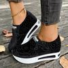 2025 Autumn Korean Style Thick-Soled Round-Toe Height-Increasing Plus Size Women's Suede Sporty Sneakers