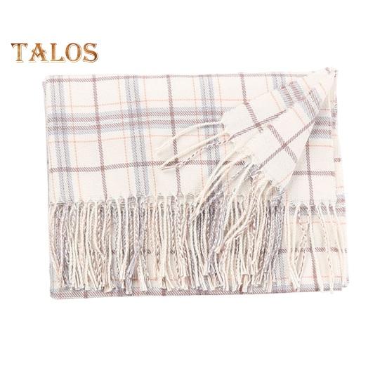 

Женский шарф с узором в клетку, кисточкой, утолщенный шарф, длинный теплый плюшевый шарф для шеи, аксессуары для одежды белый