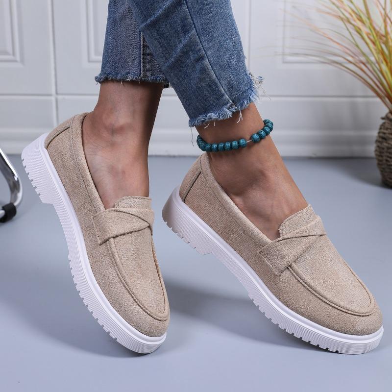 Fashion 2025 Women's Slip-On Loafers Retro Casual Flat Shoes Comfortable One-Step Moccasins Plus Size Light Breathable Walking Shoes