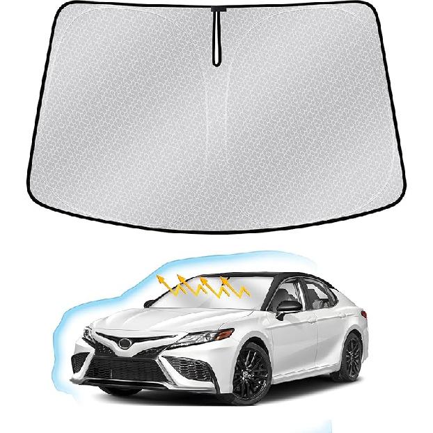 Windshield Sun Shade For Toyota Tundra -2024 2025, Upgraded Nano Material Front Window Shade Cover For Tundra -2025, Foldable Sunshade Tundra