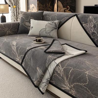 Chenille Sofa Cover Floral Print Modern Sofa Cushion Mat All-season Universal Couch Towel For Living Room Furniture Protector