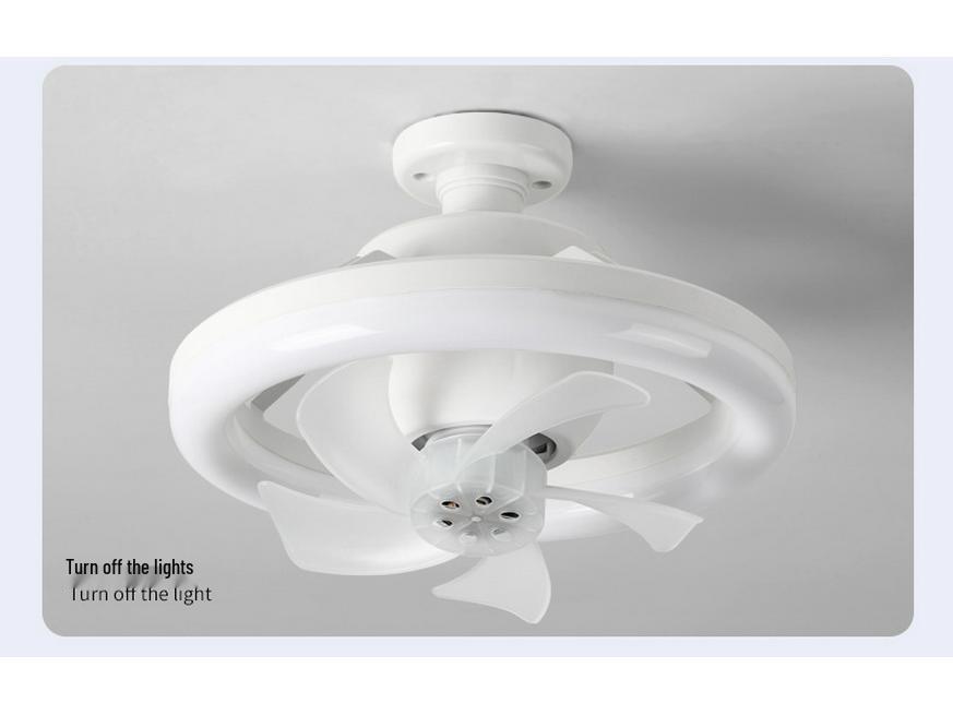 360° RGB Rotating Fan Light with Remote, E27 Base, Stepless Dimming, Three-Color Control
