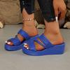 Sandalias de cuña para mujer Verano Mujer Slip on Tacón alto Moda Zapatos de mujer Cómodos Flor Exterior Sandalias de plataforma
