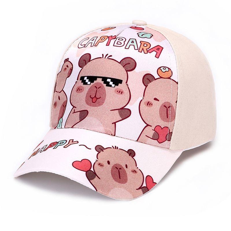 Gorąca Wyprzedaż Dziecięca Czapka z Nadrukiem Kapibary Kreskówkowa Czapka dla Chłopców Dziewczynek Outdoorowa Osłona Przeciwsłoneczna Urocza Czapka Kapibara Urocza Dziecięca Czapka Baseballowa