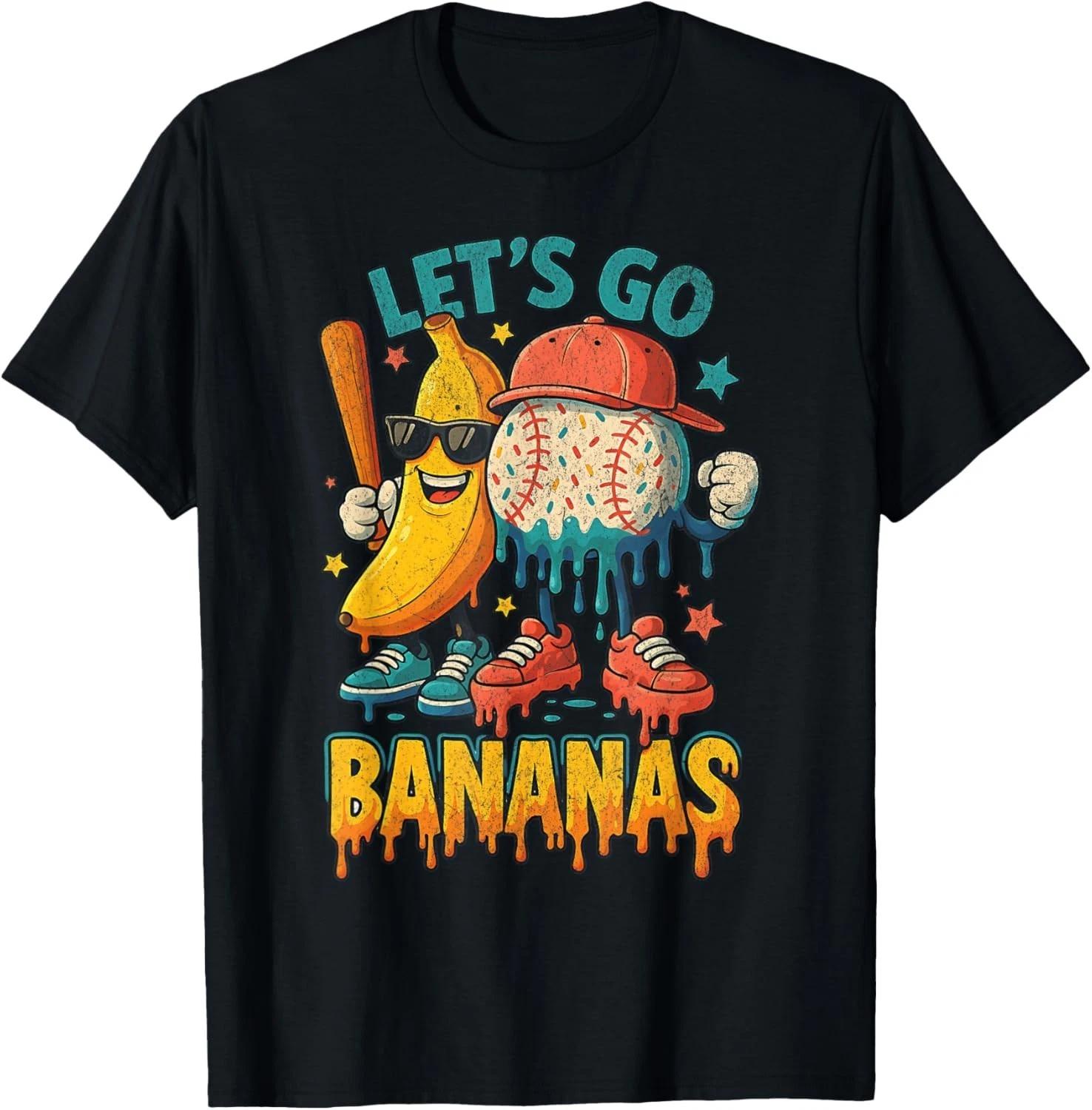 Funny Design Baseball Banana Funny Sports Drip Art Gift Unisex T-Shirt 2XL