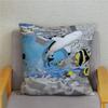 Cushion Cover Ocean Dolphin Pattern Underwater World Print Pillow  Kids Sofa Home Decor