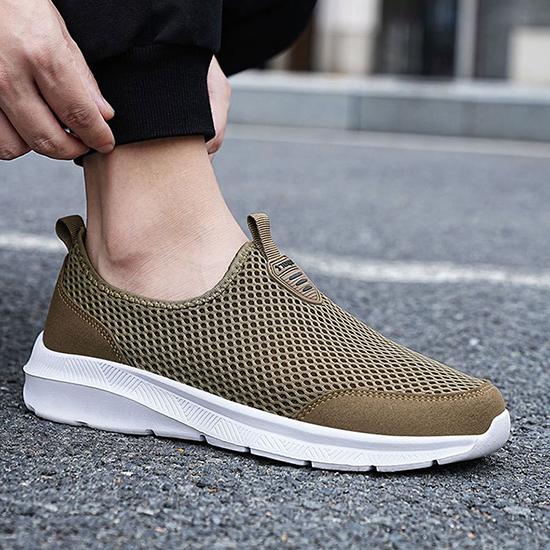 

Мужские цельнокроеные сетчатые туфли с низкими рукавами для весны и лета, перфорированные и дышащие спортивные туфли, легкая и повседневная обувь 39 хаки
