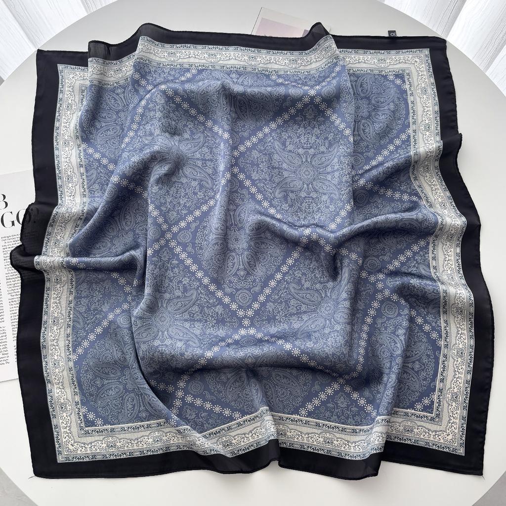 New 70cm Square Paisley Print Square Silk Scarf Casual Elegant Thin Breathable Neck Women Windproof Head Wrap Hair Scarves