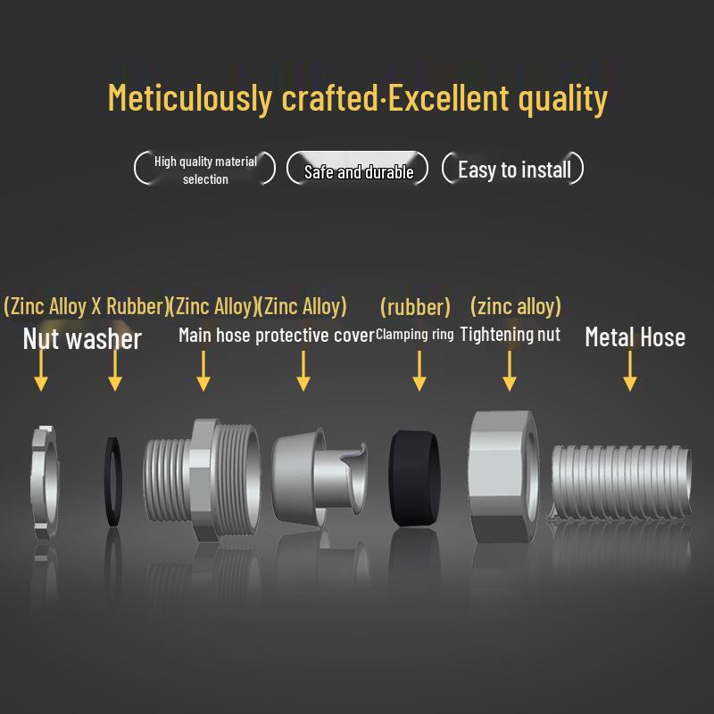 External Thread Metal Waterproof Connector for Flexible Corrugated Hose with Lock Nut