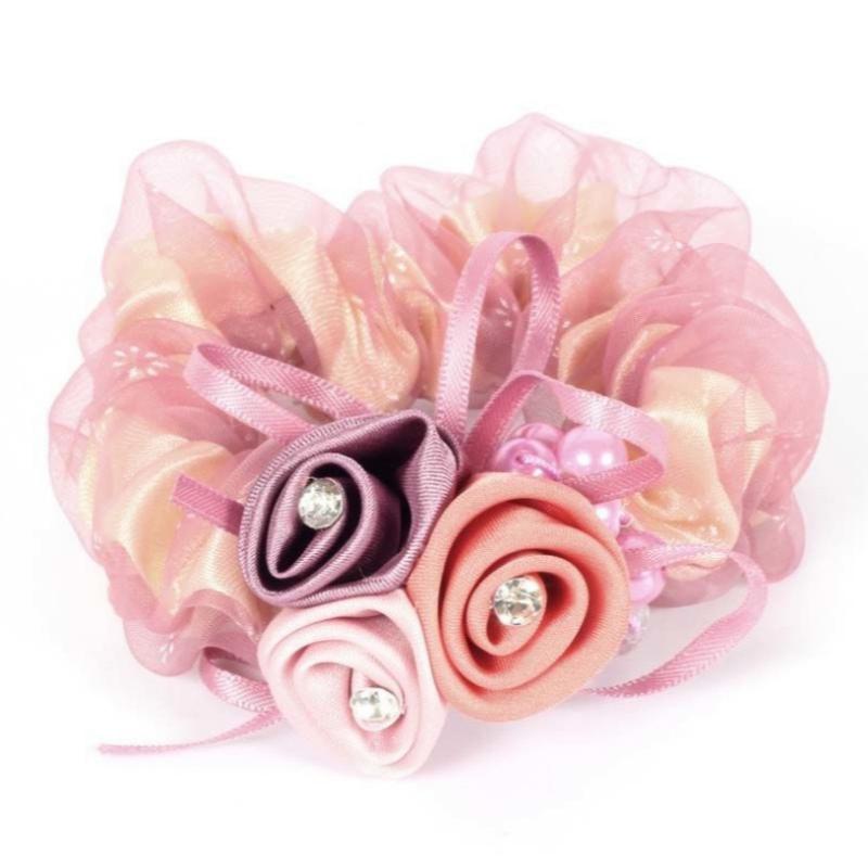 Korean Style Flower Hair Band Organza Circle Headband High-end Fabric Hair Accessories Rubber Band Female Headband Accessories