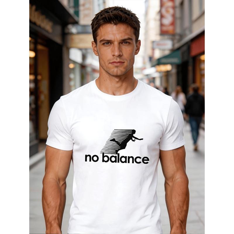 Men'S Trendy Casual Short-Sleeve Graphic Tee Featuring a Running Silhouette Design, Perfect for All Seasons