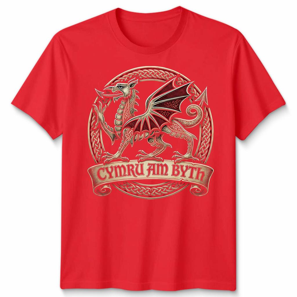 Cymru Am Byth Galles Per Sempre Drago Gallese Y Ddraig Goch Camicia Giorno di San Davide