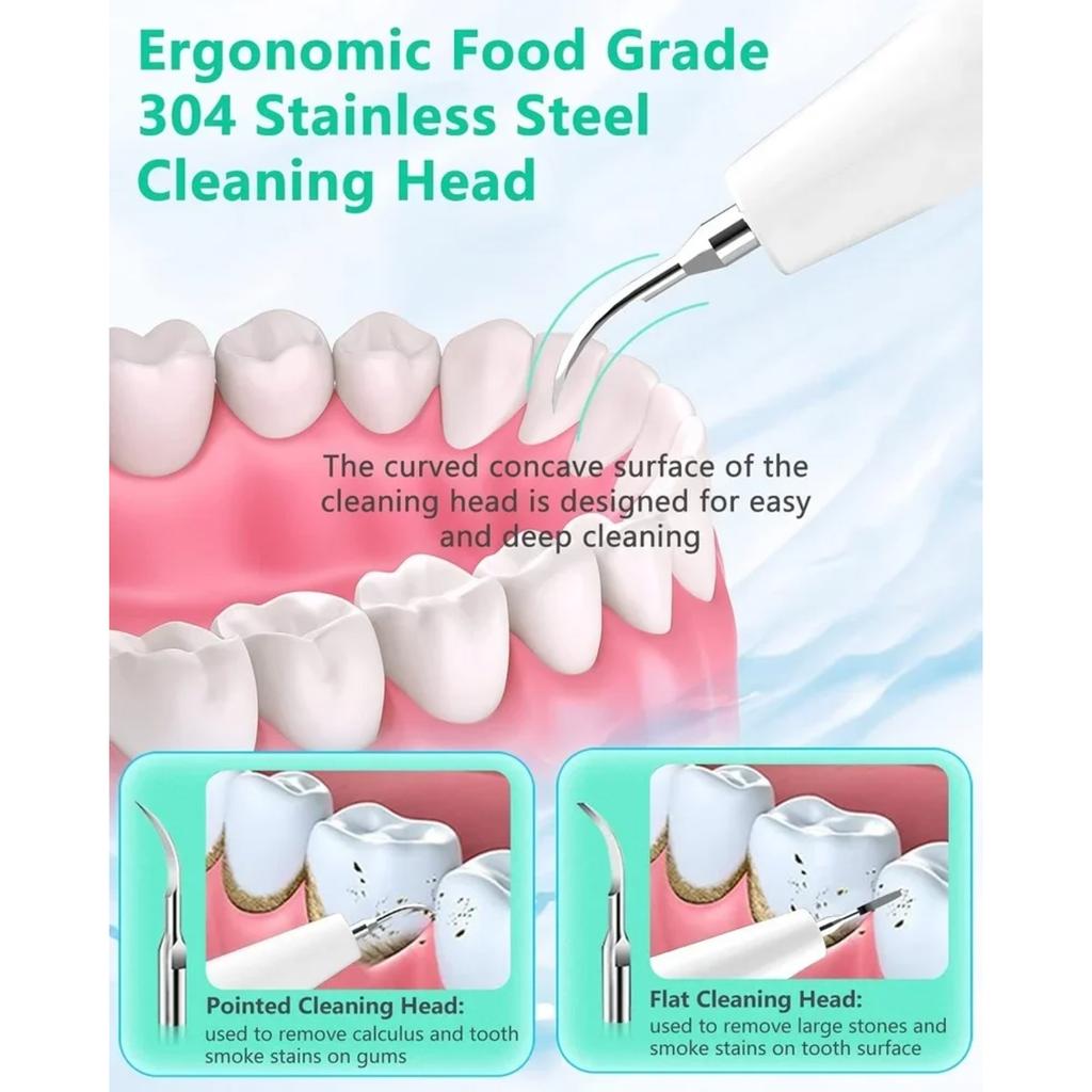 Electric Sonic Dental Calculus Scaler Oral Teeth Tartar Remover Plaque Stains Cleaner Removal Teeth Whitening Portable with LED