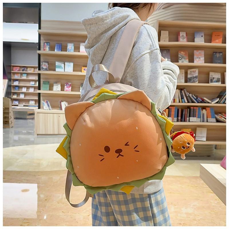 2026 New Korean Hamburger Personalized Cute Children's Parent-child Style Primary Middle School Students 'shoulders Men Women's Schoolbag