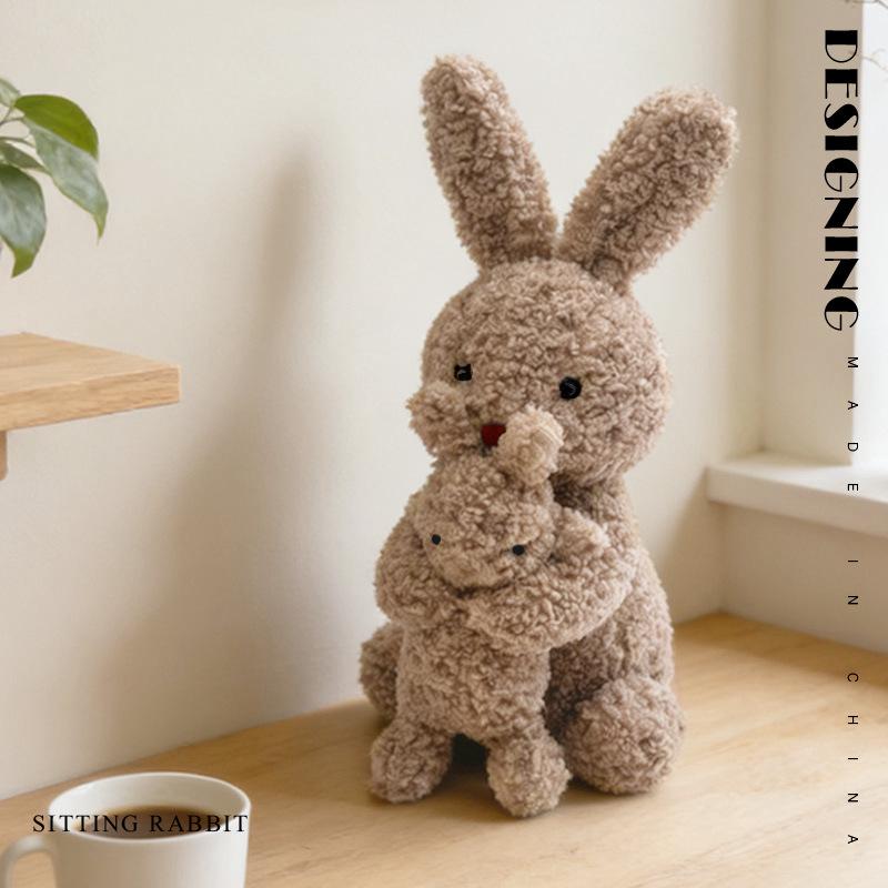 Cartoon Bunny Companion Doll - Cute Rabbit Figure for Home Decoration & Kids Gift 38cm, 0.33kg
