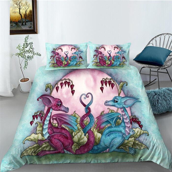 3D Printed Ultra-fine Fiber Bedding Set King Queen Bed Down Duvet Cover Pillowcase 2/3pc European and American Style Bed Cover Home Textile