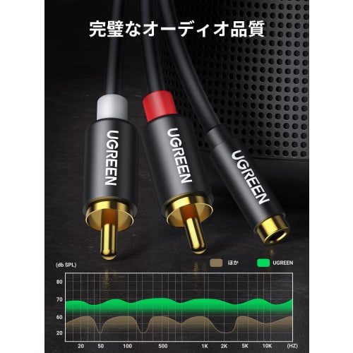 UGREEN RCA Cable 3.5mm (Female) - 2RCA (Male) Stereo Mini Plug Conversion Cable Multiple Shield Gold Plated Terminal Stereo Audio Cable RCA AUX/Speake