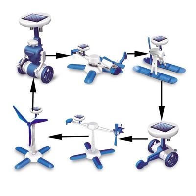 Solar Powered 6in1 Diy Assembly Toy Plastic Puzzle Kit For Childrens Learning