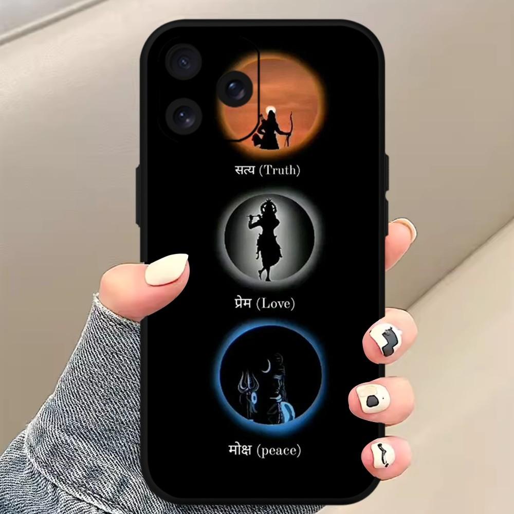 Pán Šiva Hinduistický Bůh Buddha Pouzdro na Telefon Pro iPhone Mini 11 12 13 14 15 Pro XS Max X Plus SE XR Černý Měkký Kryt