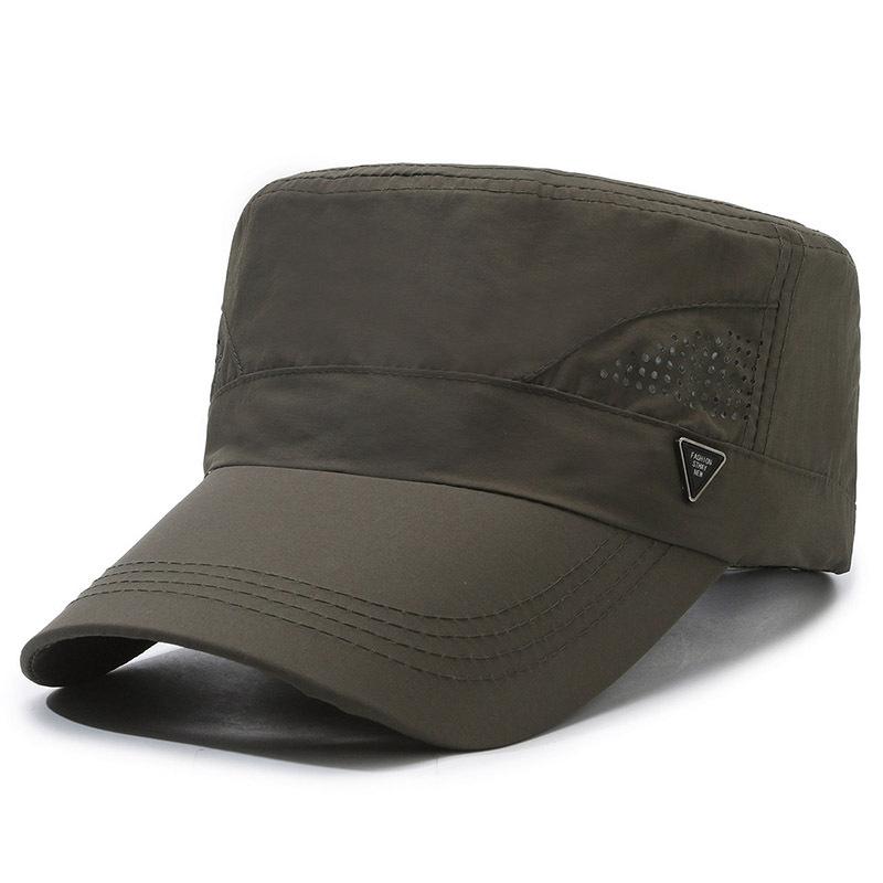 Summer Sunshade Flat Top Hat Men's Outdoor Quick-Drying Hat Fishing Breathable Hat