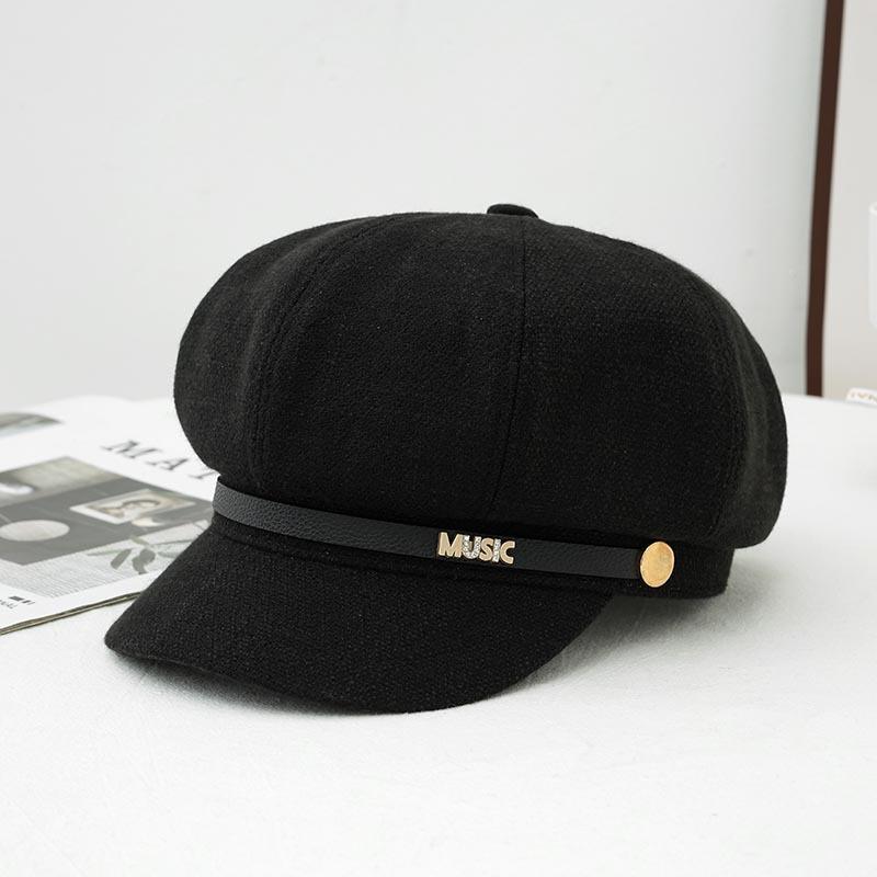 Octagonal Beret Women's Autumn/Winter New Painter's Cap, Newsboy Hat, Big Head Circle, Face-Enhancing Small Baseball Cap