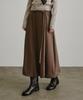 Artid Wool Belted Balloon Skirt_Brown
