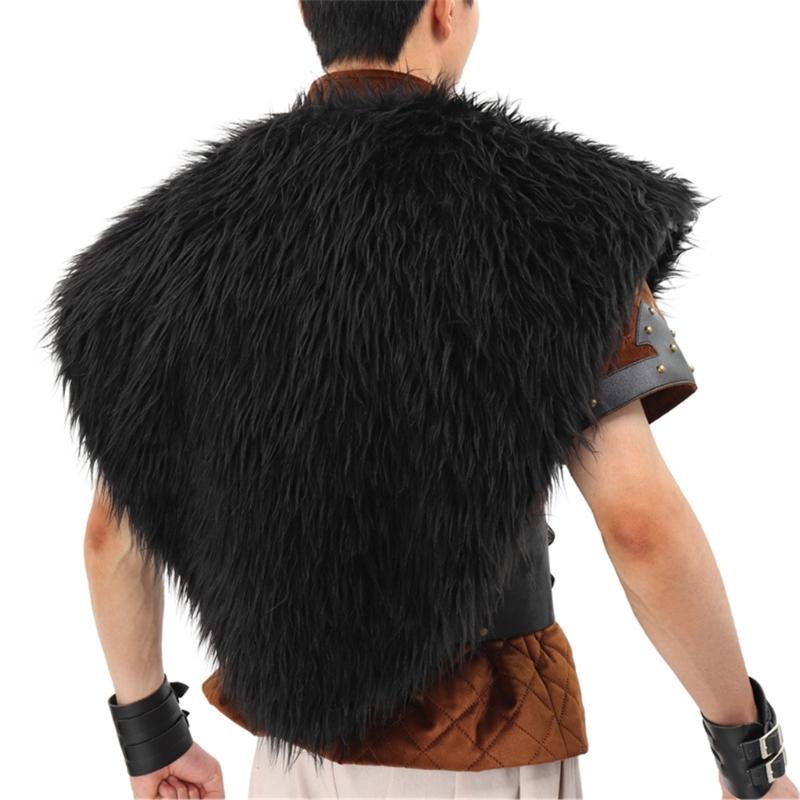 Vikinges Furs Collar Warriour Cape Shawl Medieval Knight Shoulder Wrap Shawl Halloween Renaissances Cosplay Costumes