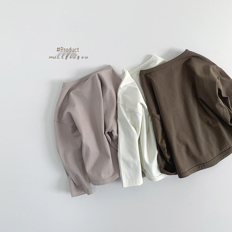 Mångsidig t-shirt för barn, Våren 2025: Avslappnad koreansk Mori-stil för pojkar och flickor