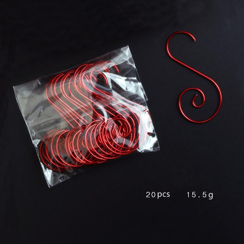 

20 шт. S-образный рождественский крючок DIY подвеска для рождественской елки четыре цвета рождественский крючок для кукол новогодний фестиваль украшения аксессуары 5cmX2.5cm красный