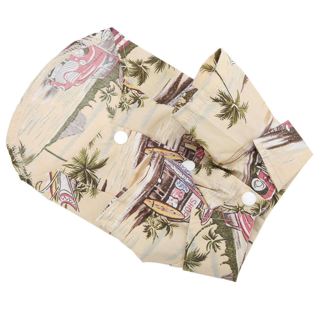 Hawaiian Dog Shirts Pet Summer Cool T Shirt with Coconut Tree Print for Dogs Cats BeigeXL