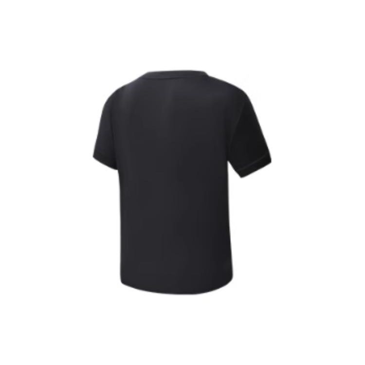 FILA Letter Brand Logo Print Loose Running Breathable Short Sleeve T-Shirt Women Tops Black A11W321111FBK