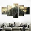5 sztuk Dark Souls nawiedzony zamek wystrój płótna ściana z obrazami Art 5 sztuk obrazy plakat HD drukuj Home Decor nie oprawione 5 Panel