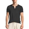 Men's Imitation Leather  Collar  Breathable And Fitted Oversized Short Sleeve