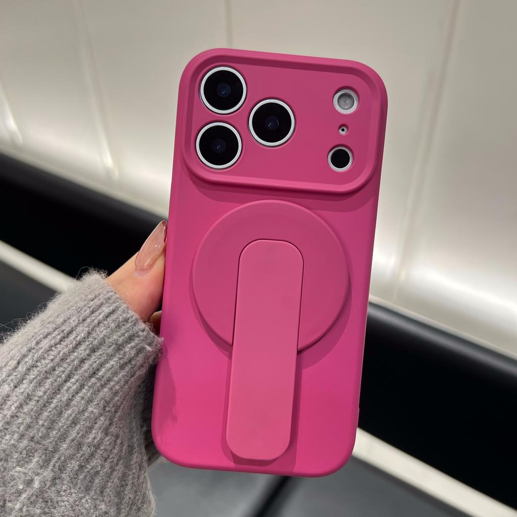 2 IN 1 Liquid Silicone Grip Holder Soft Shockproof Case for Apple iPhone 17 Air 16 Plus 15 14 13 12 Pro Max 11 For Magsafe Cover