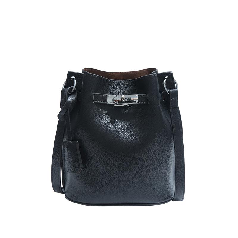 

Сумка-ведро женская с замком, сумка подмышку, новая весенне-летняя, простая, модная, повседневная, на плечо, сумка-мессенджер чёрный