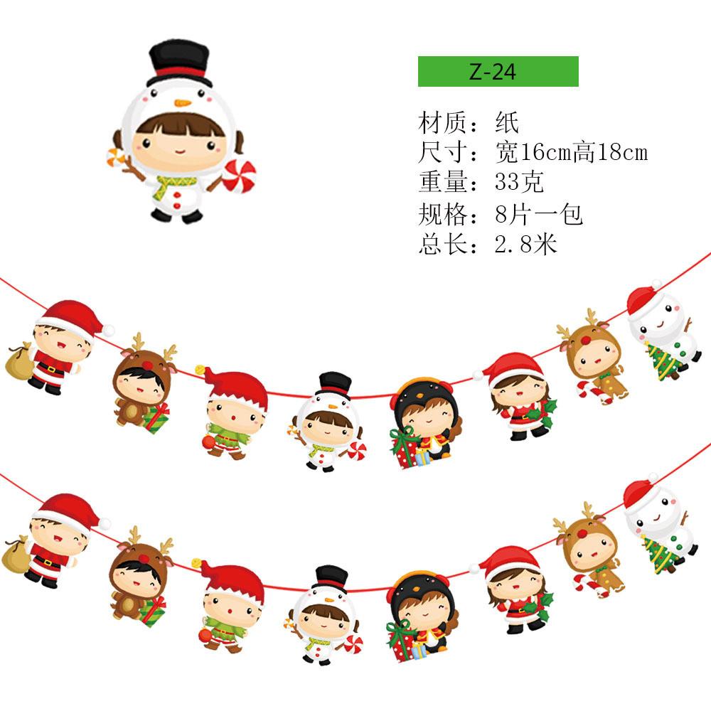 Paper Decorative Christmas Flags And Streamers For School Store Celebrations Featuring Cute Art Cartoon