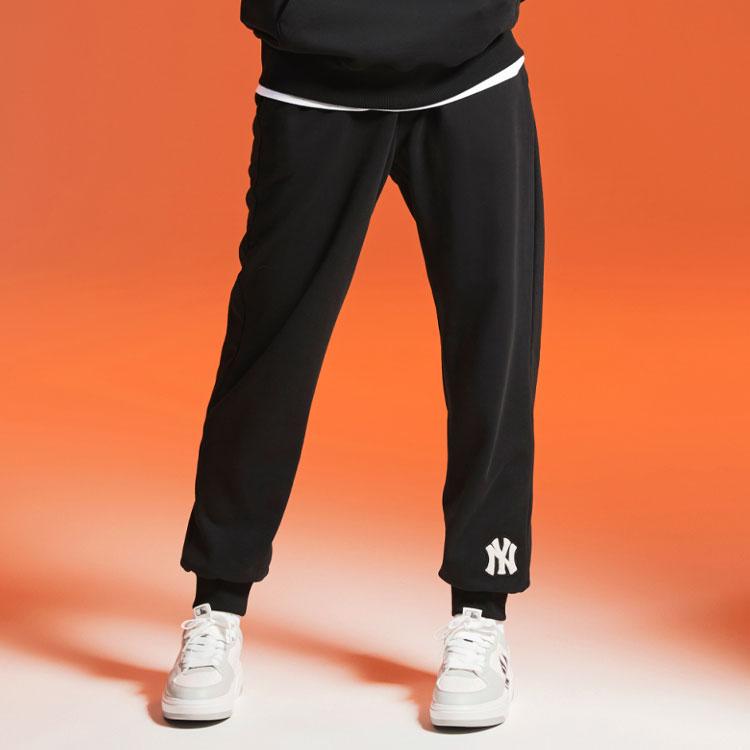 New MLB Base Logo Knitted Sweatpants Unisex Black 3APTB0124-50BKS