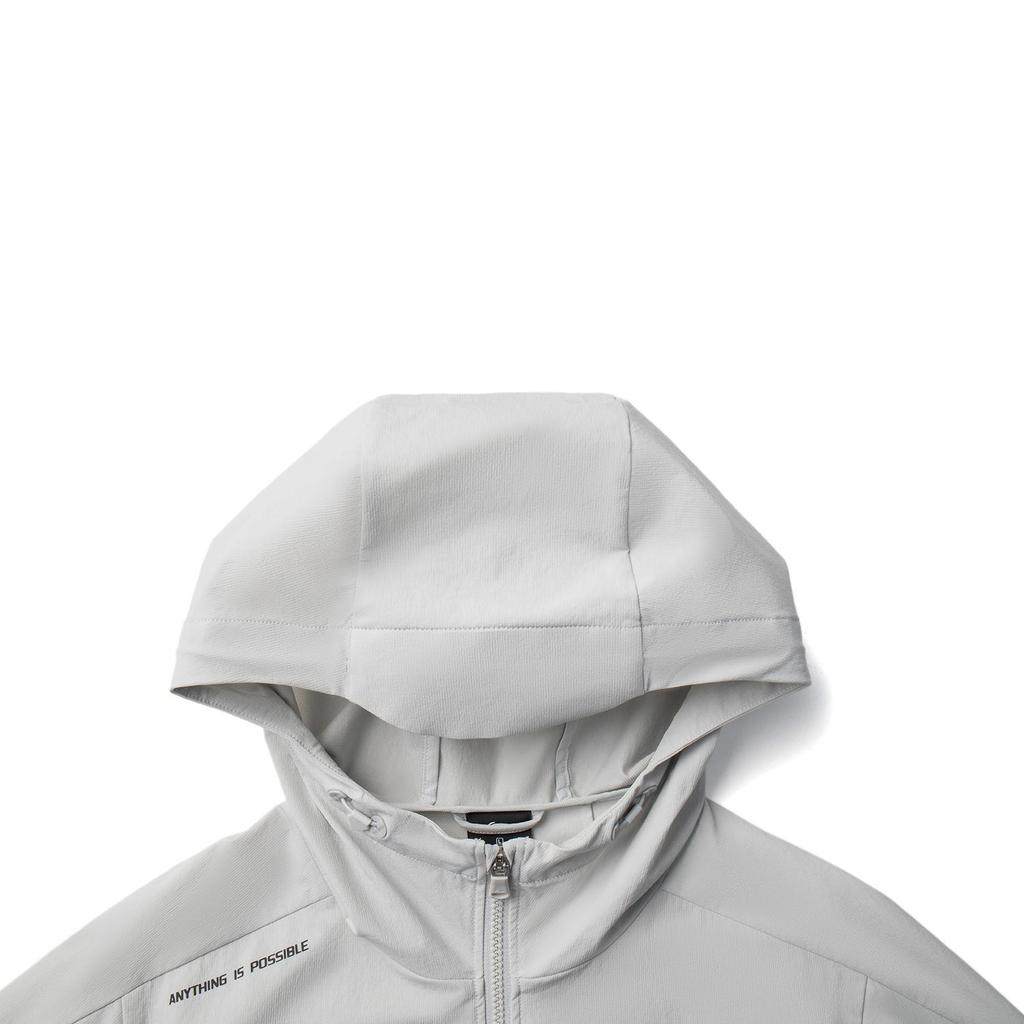 Li-Ning Men's Fitness Series Water-Resistant Hooded Windbreaker Coin Grey AFDV675-9