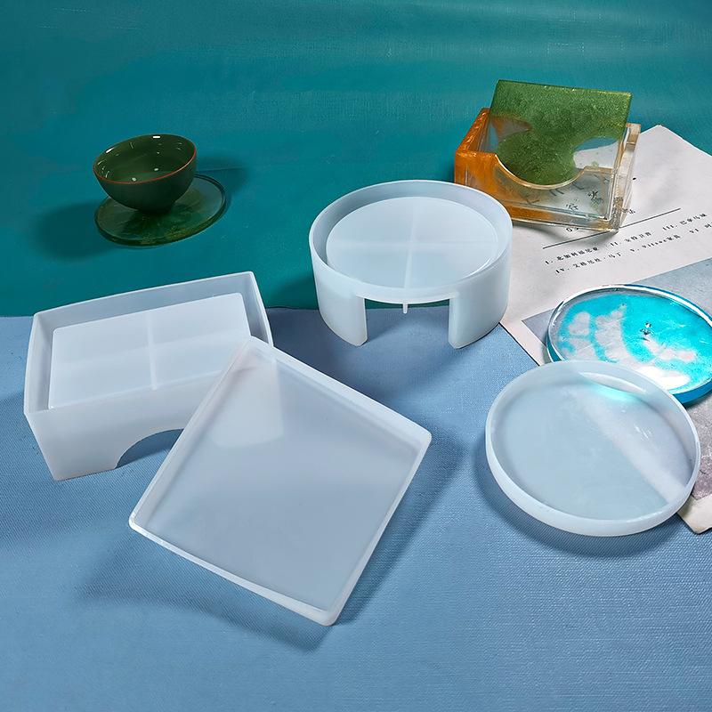 DIY Epoxy Resin Coaster Kit with Silicone Molds & Storage Box Creative Craft Kit