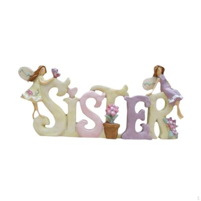 Sister In Law Gifts Lovely Sisters Figurine Novelty Party Supplies Resin Sculpture Letters