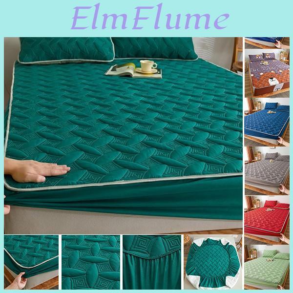 Quilted Fitted Bed 1pc Sheet Mattress Cover With Elastic Band Antislip Bed Sheet Thicken Bedspread Linens Protector Cover